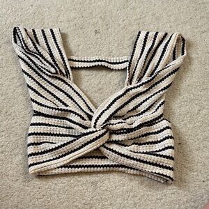 Striped Knit Crop Top